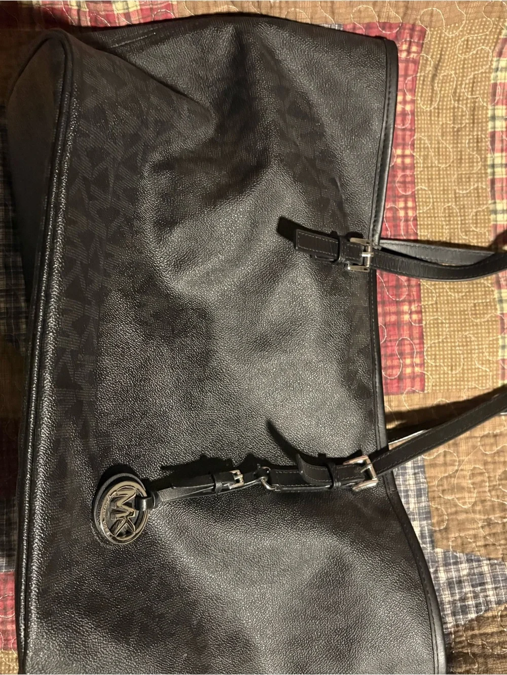 Michael Kors Black Leather Tote Bag